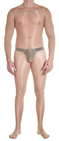 HTRUIYATY Herren Glänzende Bodystocking 8D Ganzkörperstrumpfhose Men Jumpsuit Elastische und stylische Bodysuit
