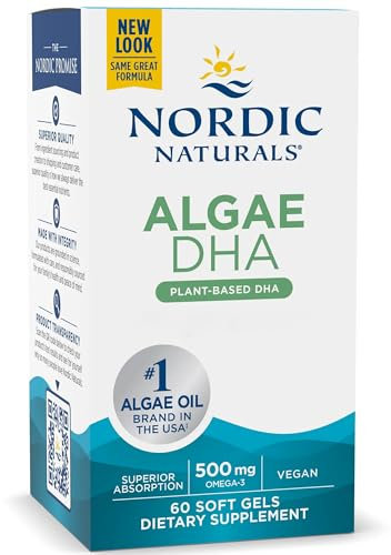 Nordic Naturals, Algea DHA, 60 vegane Softgels, 500mg DHA je Dosis, Glutenfrei, Sojafrei, GMO frei, Geschmacksneutral