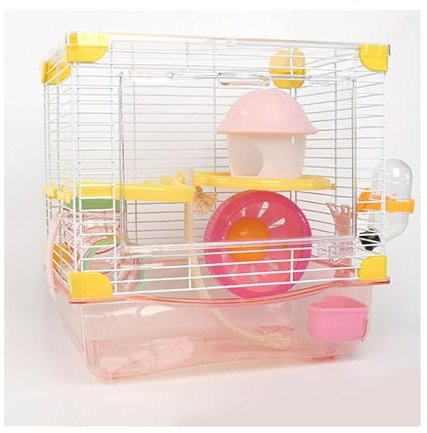 TsoLay Doppelter Hamsterkäfig aus Acryl, Hamstergehege, Hamsterhabitat, Deluxe-Kleintierkäfig-Set für Meerschweinchen, Frettchen und Kleintiere