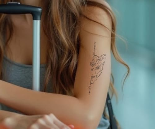 Orientalischer Löwe - Forever Never® | Temporäre Tattoos für Erwachsene - Hält bis zu 2 Wochen | vegan, wasserfest, EU-zertifiziert