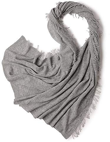 RWRAPS Frau Wollstrickschal, Fransenschal, warmer Schal, weicher, multifunktionaler Winterschal mit Aufdruck (Farbe: Grau, Größe: Einheitsgröße) (Grau, Einheitsgröße)