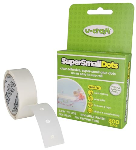 KLEBESHOP24 Mini Klebepunkte doppelseitig permanent, Ø 3 mm, 300 Stück | extra klein, für detaillierte Bastelarbeiten
