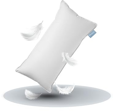XDREAM Premium Daunenkissen Federkopfkissen | Hülle: 100% Baumwolle | Füllung: 100% Daunen & Federn | Füllgewicht: 550 g | 40 x 80 cm
