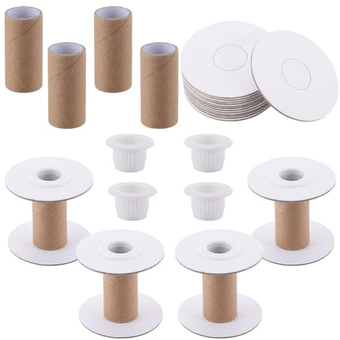 SUNNYCLUE 10 Set Papier Nähspulen Papierbandspule Großpackung Unvollendet Weiß Leer Drahtweberei Textilseilrolle Häkelkordeln Spitzenschnur Schnüre Organizer Fadenspule Für Stickereien Kunst Heimwerke