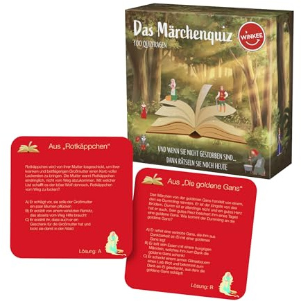 Winkee - Märchen Quiz | Verblüffendes Kartenspiel | Wie märchenfest bist du? | Wissensspiel | Spiel für Erwachsene | Quiz Karten mit Fragen