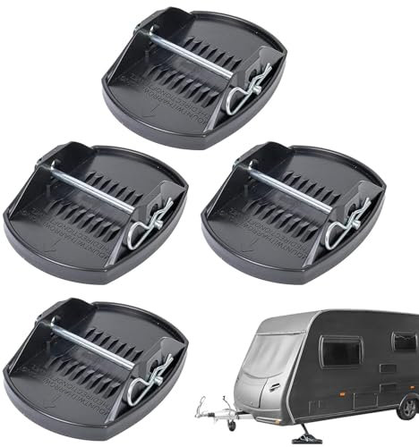 Wohnmobil Nivellierpads Wagenheber Pads Stabilisator | Permanent Wagenheber Stabilisatoren - Große Wagenheber Pads 4 Stück Wagenheber Pads Flexibel Nivellierblock Pads