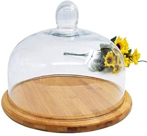 Alzata per torte Espositore per torte Giradischi Tortiera a cupola, cupola for torta multifunzione, copertura in vetro Cucina Ristorante Tortiera Pane Pasticceria Frutta Copertura for la conservazione