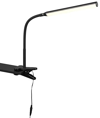 lightling LED Klemmleuchte Nella, Sensordimmer, On/Off Touch Funktion, flexibel verstellbar, IP20 Indoor, Breite 35 cm, Höhe 38 cm, schwarz matt