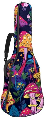 Caribou Tree Forest Night Gitarrentasche, gepolsterter Rucksack für Akustikgitarre, Rucksack mit verstellbaren Schultergurttaschen, Mehrfarbig 04, 42.9x16.9x4.7 in, Lässiger Tagesrucksack