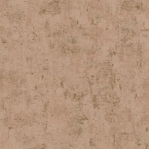 Profhome Carta da parati struttura 395146-GU carta da parati intissata (TNT) rosa bronzo 0,53 m x 10,05 m / 5,33 m2