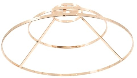 Lampenschirmgestell aus Eisen, 3-stufig, Gold, Retro und Schlicht | Lampenschirm für Pendelleuchte, Dreistufiger Lampenschirmring, Fein Gefertigt für Lampenschirmringe
