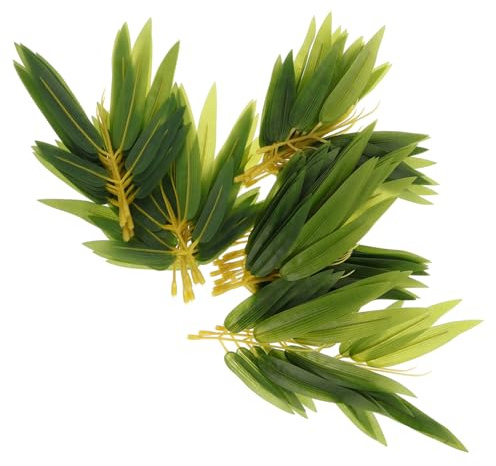 ULTECHNOVO 50pièces Lot Bambou Artificielles avec Tiges De Verdure pour Décoration De Jardin Et Intérieure Grandes De Bambou Artificielles