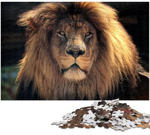 1000 teiliges Puzzle Löwe Puzzle für Erwachsene und Kinder Holzpuzzle tolles Geschenk für Erwachsene (Größe 75 x 50 cm)