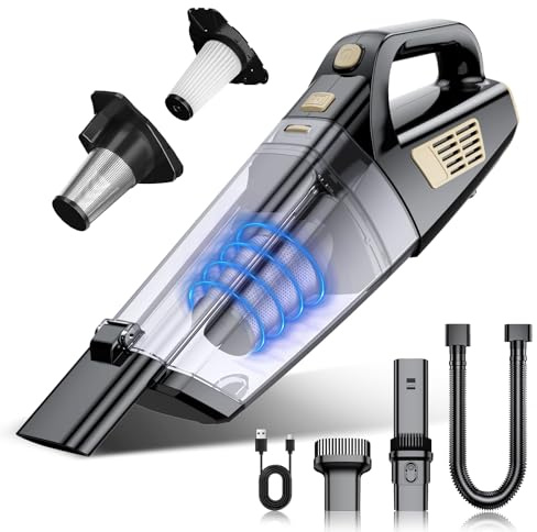 Aspirapolvere Potente, 15000pa Aspirapolvere Auto, Aspirabriciole Senza Fili con 2 Filtri, Potente, leggero e portatile, Durata della batteria fino a 30min, per auto, casa e peli di animali domestici