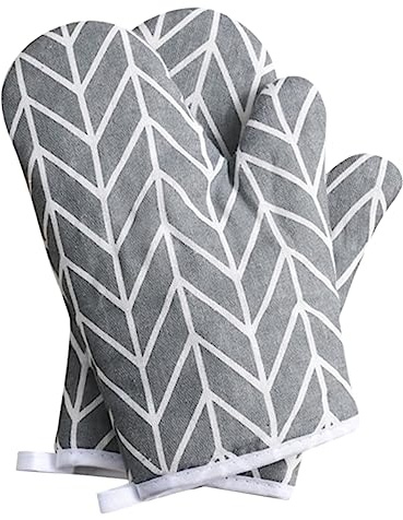 CLISPEED Oven Mittens Grip Kitchen Gloves for Cooking Baking Barbecue Microwave Heat Insulated Food Gloves for Women Men