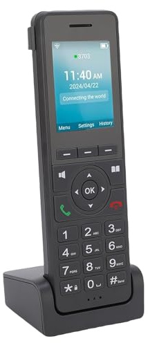Jectse 4G LTE Portable Wifi Cordless Phone, 2.4in Color Screen Desktop Phone for Dect VoIP Black, with SIM Slots and 3 SIP Lines, and Drop Proof