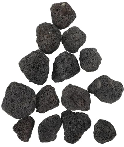 ROMISBABA Pietre Laviche Nere per Decorazioni Acquario e Piante, Pietre Vulcaniche Naturali Porose per Assorbimento Odori e Versatile, Sacchetto da 100g