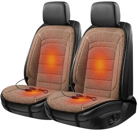Möge Sitzmatte Auto Sitz Auflage Warm Bequem Weich Plüsch Winter Sitzpolster Universelles Autositzauflag Vordersitz Sitzkissen Car Erwachsene LKW,SUV Oder Transporter(Brown)