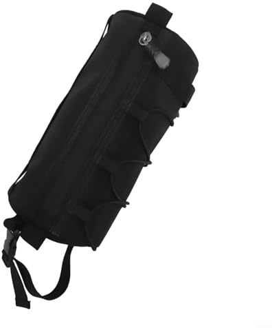 Oniissy Bolsa de tubo de carretera para manillar o montaje frontal con correa para el hombro, bolsa cilíndrica de nailon impermeable para bicicletas de montaña y ciudad (negro)