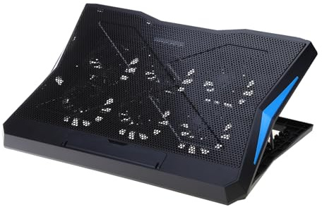TENYELE Laptop Cooler Cooling Pad 6 Quiet Led Fans Up To 18Inch Gaming Pad Laptop Notebook 6 Angle Adjustable Computer Screen Risers Adjustable