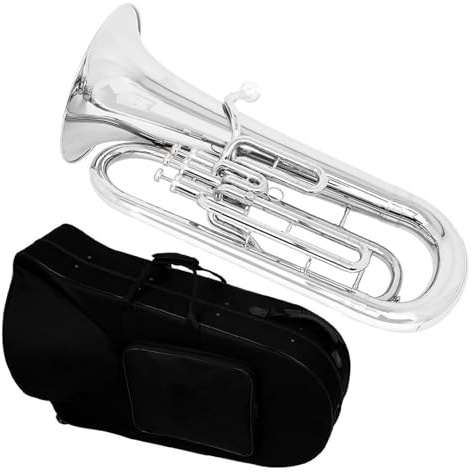 Musikliebhaber Euphonium Bb Euphonium 3 Tasten Vertikalventil Baritonhorn Versilbert Komplettset Mit Koffer