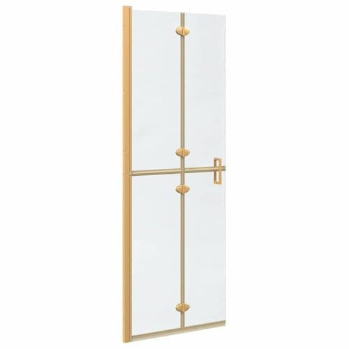 Canditree Paroi de Douche à L'italienne, Mur de Douche Walk-In, Porte de Douche Pliante en Verre Trempé (Doré,70 x 190 cm)