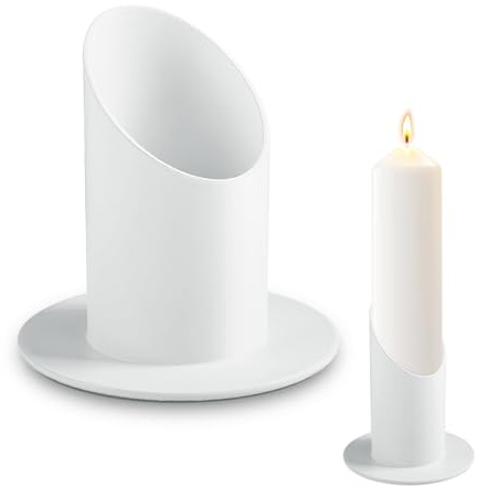 Kerzenständer Kommunionkerze,Metallischer Kerzenständer,Kerzenhalter für Stabkerzen,Kerzenständer für Verschiedene Kerzentypen wie Stabkerzen, Stumpenkerzen,Taufkerzen und Kommunionkerzen (Weiß 1)