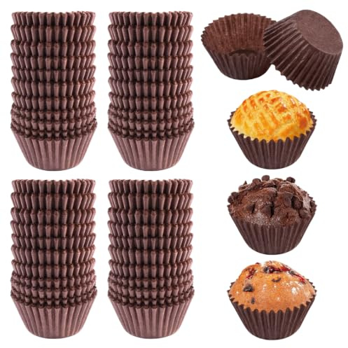 1000 mini moldes de papel para magdalenas, 2,5 cm | Moldes para tortitas de chocolate y postre, pequeños moldes de papel resistentes a la grasa para hornear y cocinar