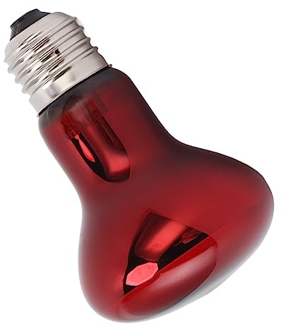 Phefop Reptile Heat Lamp Bulb Efficient Lighting, Glass UVA Heating Lamp 25W Red Light Day Night Heat Source for Amphibians Snakes and Reptiles (25W)