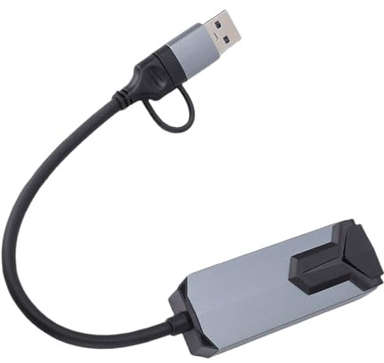 Generic El Adaptador Ethernet USB C Admite Conexión de 2,5 Gbps para Dispositivos iOS y OS Cable Reforzado de 5,9 Pulgadas