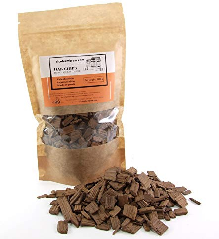 Französische Eichenholzchips 100g – Mittlere Röstung für Wein – Aromatisierung mit Vanille, Karamell & Gewürzen – Eichenholzspäne für Barrique-Aromen
