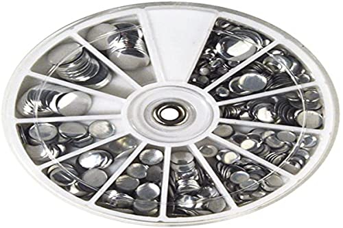 Rayher 38642606 Hotfix-Nieten, GröÃŸen 3-10 mm, sortiert, Box 560Stück, Silver