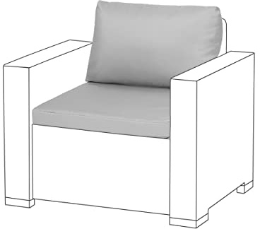 Gardenista Lot de 2 coussins de chaise d'extérieur pour meubles en rotin | Coussins de meubles de jardin pour Californie | Résistants à l'eau, rembourrage de chaise de patio | Légers et durables| Gris