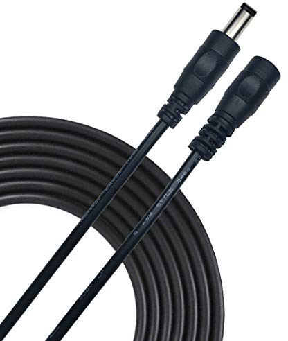 Liwinting 2m Cable de Extensión 2.5mm x 5.5mm Plug DC Macho a Hembra Conector para Adaptador de Corriente, LED, Cámara CCTV Potencia, Coche, Monitores y Más, Flexible - Negro