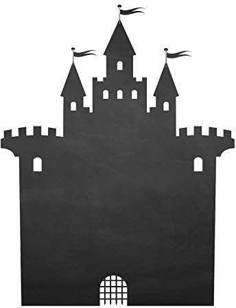 002 Burg - selbstklebende Tafelfolie/Kreidefolie inkl. 3 Stück Kreide Größe: 700 x 900 mm - Kinderzimmer Wanddeko