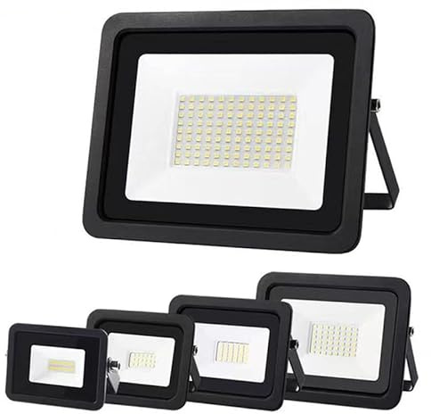 WCT 10W 20W 30W 50W 100W LED projecteur 220V ultra-mince projecteur IP68 étanche lampe de jardin extérieur，100W blanc chaud