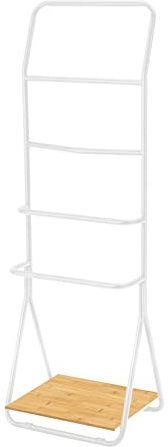 WENKO Porte-serviettes Verona blanc, porte-serviettes et porte-vêtements, peut être placé devant le radiateur, acier verni, 51 x 156,5 x 40 cm