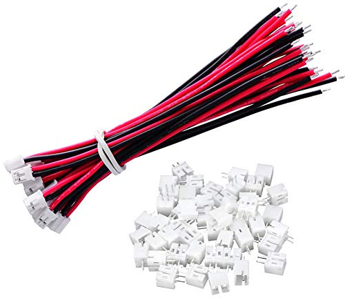 YIXISI 20 Paia Micro JST-PH 2.0 2-Pin Maschio Connettore con Cavo 10cm