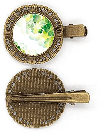 Butterfly Four Leaf Clover St.Patrick's Day Haarnadel Haarschmuck Brosche Haarklammer Barrette