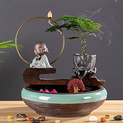 Fuente de mesa Tabletop Fountain Cascada Fuente Creativa Fuente de oficina Decoración de escritorio Decoración de la sala de estar de la sala de estar Decoración del tanque de peces Regalo de apertura