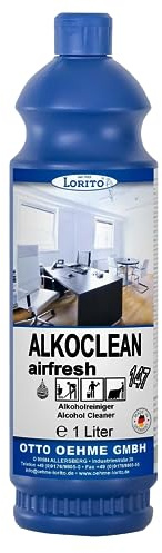 Lorito Alkoclean Airfresh, Universalreiniger mit Alkohol, 1L | Universalreiniger mit Alkohol, für eine streifenfreie Reinigung, Bodenreiniger für Fliesen, Keramik, Glas, Marmor, Parkett