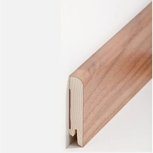 Südbrock | Sockelleisten | 15.70.23 | Abgerundetes Profil | 15 x 70 x 2500 mm | Echtholzfurnier | Nussbaum | Moderne Fußleiste | 1 Stück