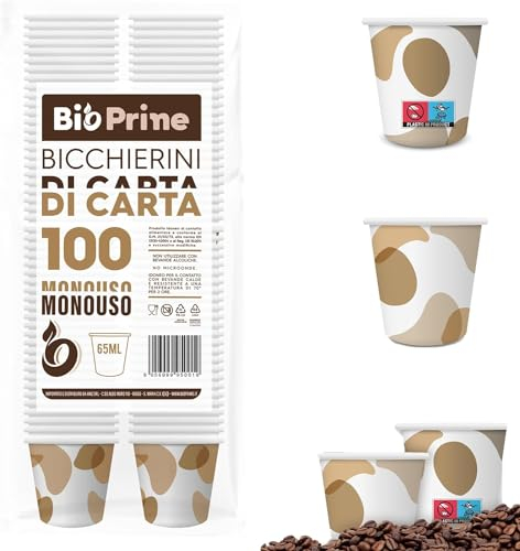 100 tasses à café jetables en papier 65 ml - Tasses à café résistantes - Tasses à café expresso - Tasses jetables éco-durables