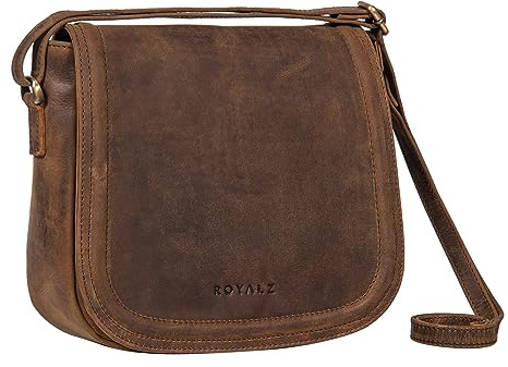 ROYALZ 'Maryland' Sac a Main Femmes Bandoulieres Petit en Cuir Véritable Sacoche Femme Modernes Èlégantes Sac de Soirée, Couleur:Nevada Marron