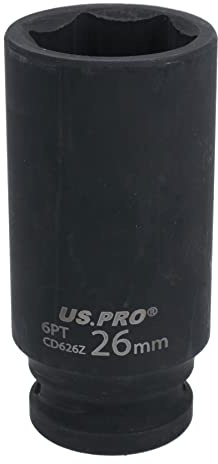 AB Tools 26mm 1/2in Drive Deep Metric Impact Socket 6 Sided Single Hex