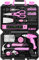 DEKO Malette Outils Rose 98 Pièces Avec Visseuse Électrique Sans Fil 3.6v, Caisse a Outil Complete de Réparation Maison, Bureau et Atelier, Quincaillerie et Kit de Bricolage