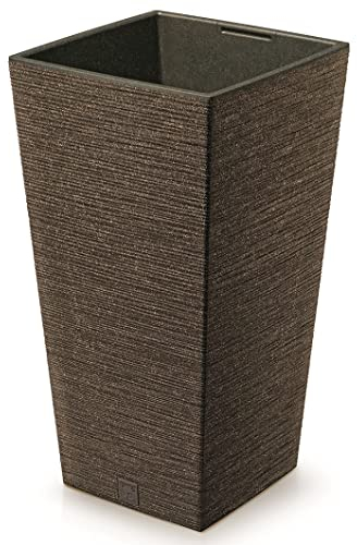 Blumenkübel Blumentopf Pflanzkübel ECO Wood Blumenkasten Quadrat Furu Tannennadeln Design Höhe 55cm mit Pflanzeinsatz (Braun Furu)