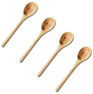 NATUREHOME Espressolöffel 4er Set Premium Holzbesteck aus Olivenholz – natürlich, bio, umweltfreundlich