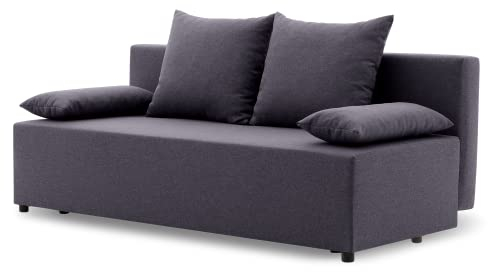 Couch SINE 190x75 mit schlaffunktion - Klassisch Design - Schlafcouch mit Stauraum - Kissen - Auswahl an Farben (LUX 06)