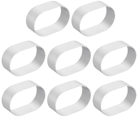 sourcing map 8pcs Metal Cookie Cutters Set, Aluminum Alloy Oval Shaped Cookie Cutter Metal Cookie for Making Cake Fondant Biscuit, Silver